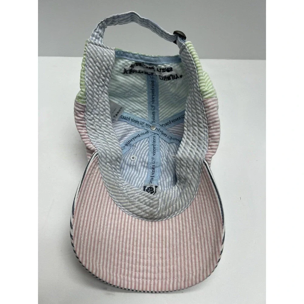 Vineyard Vines Kentucky Derby Collab Unisex Seersucker Adjustable Hat Cap